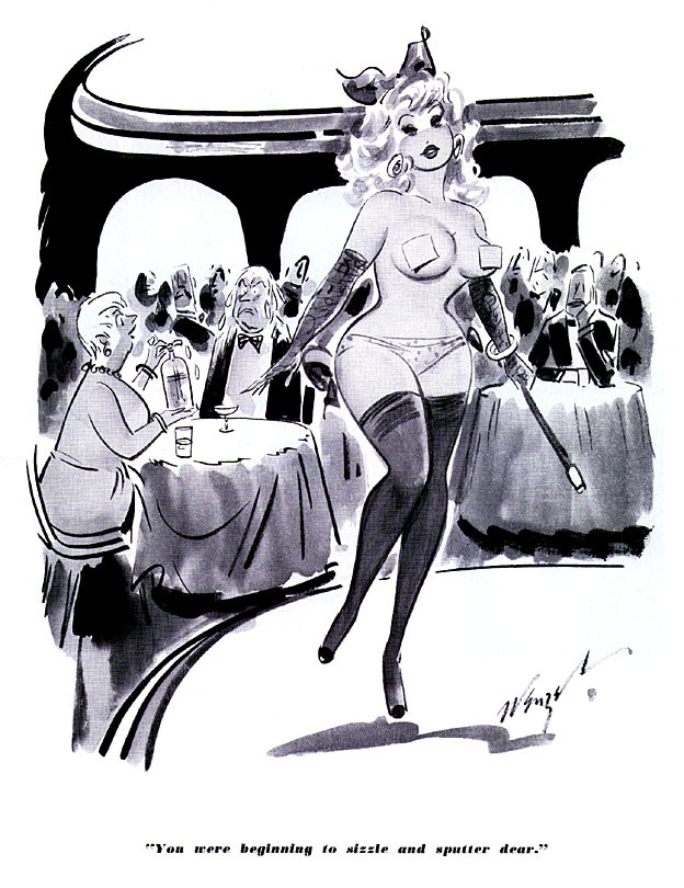  Burlesk cartoon by Bill Wenzel.. Scanned from the April 1957 issue of ‘CABARET’