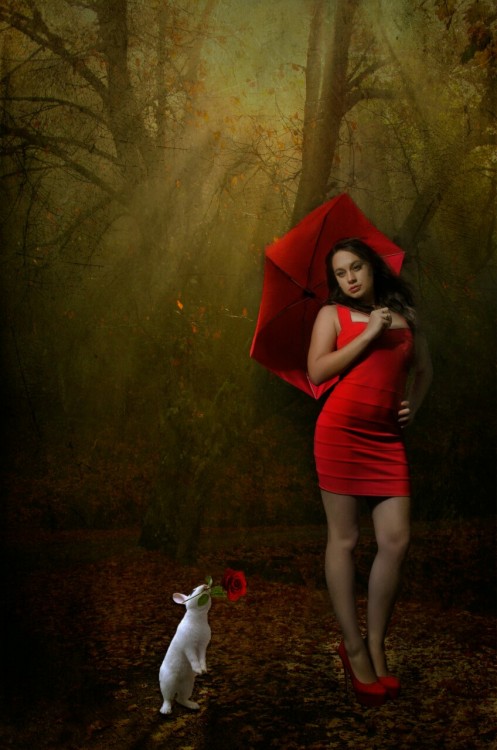 Woman in red! adult photos