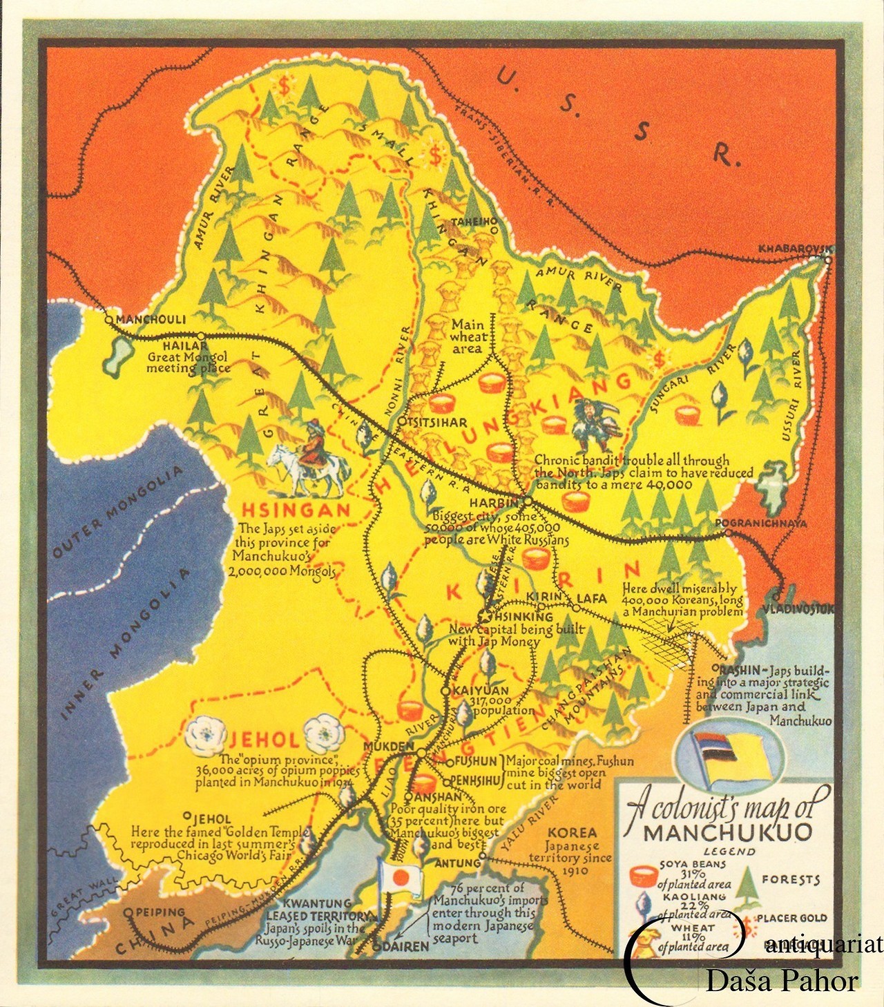 A colonist’s map of Manchukuo. This colourful - Maps on the Web