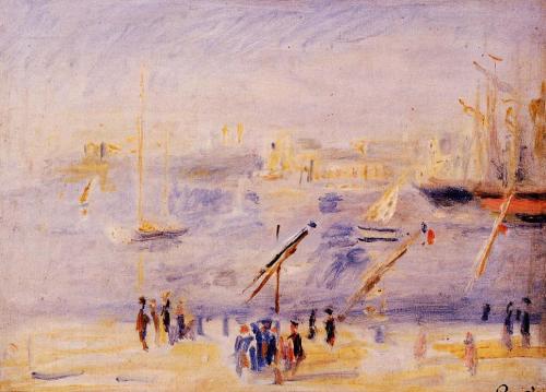 The Old Port of Marseille, People and Boats, 1890, Pierre-Auguste RenoirMedium: oil,canvas