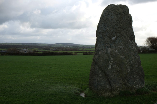 Llanfaethlu or Capel Soar Standing Stone, Anglesey, North Wales, 25.11.17.A sizeable solitary standi