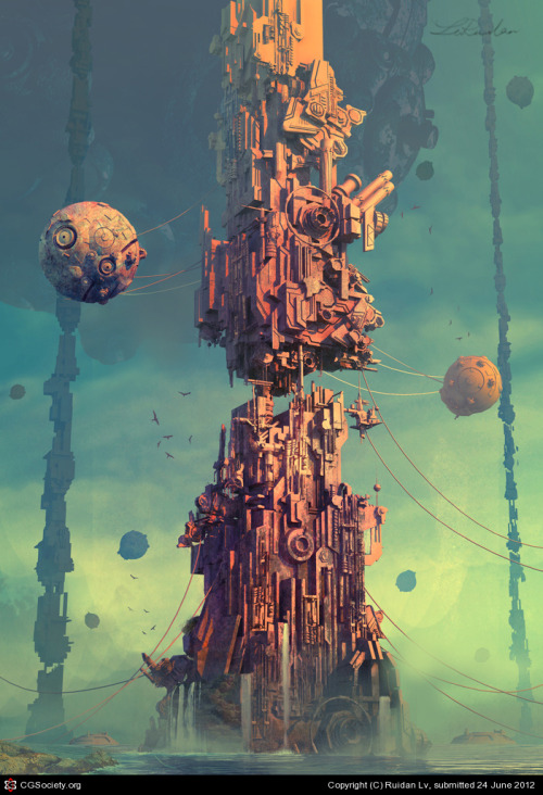 Towers by Ruidan Lv | 3D | CGSocietyMore 3D art here.
