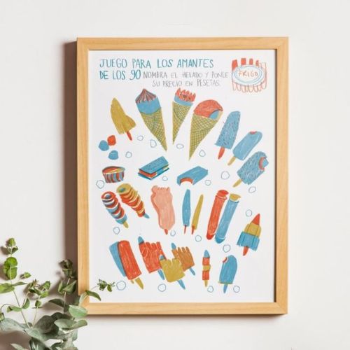 ✨✨¡NEW! ✨✨El poster para los fan de los 90 y de la comida. ¡Pon el nombre de cada helado 🍧Frigo y su precio en pesetas! Que nooo, no es taaaan dificil! El poster esta a la venta en mi tictail o via mail 💌
.
#camillevannier #ilustracion #illustration...