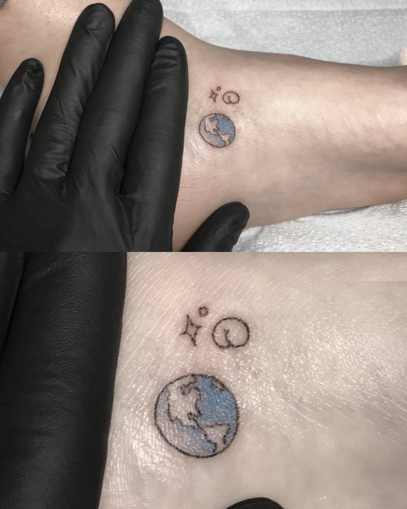 Buy Mini Temporary Tattoo  Earth Love Tattoo Color  Beautiful Online in  India  Etsy