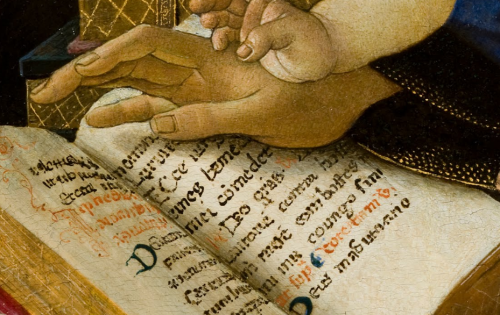 renaissance-art: Botticelli c. 1480 Madonna of the Book (detail)