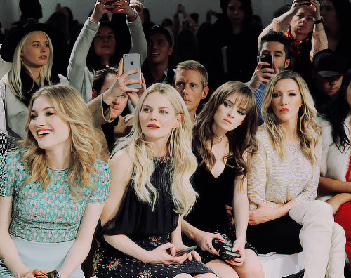 Skyler Samuels, Jennifer Morrison, Danielle Panabaker and Katie Cassidy attend the Jenny Packham Fal