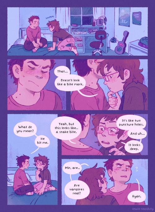 I adapted a snippet of my pal @fentonio&rsquo;s rymin vampire fic into a comic ;) always nice to