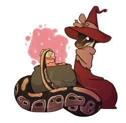 daftpatience:  sticker commissions for @dogpantry of Winston and Magnus! Happy Halloween, Everybody! ♥ Wizard Lizard stickers ♥  