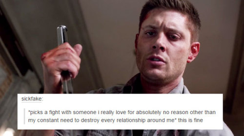 livebloggingmydescentintomadness:  Throwing my hat into the ring. Destiel + text posts.