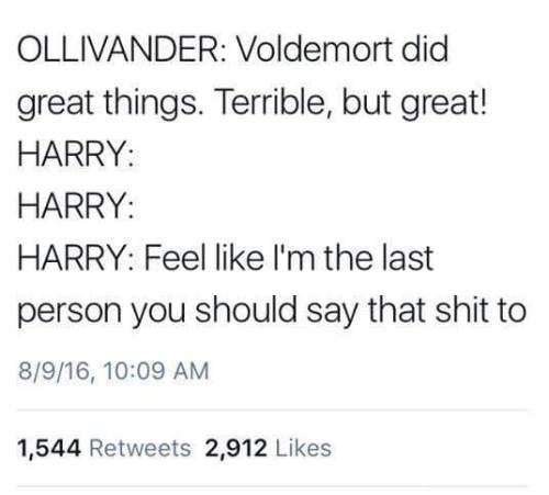 thebestoftumbling:Harry Potter tweets always make me smile.