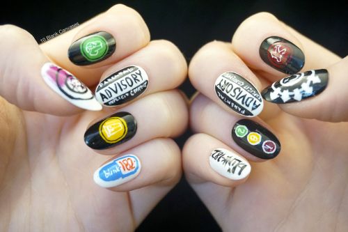 New post &gt;&gt; Blink 182 Nails! www.10blankcanvases.com/2016/06/blink-182.html