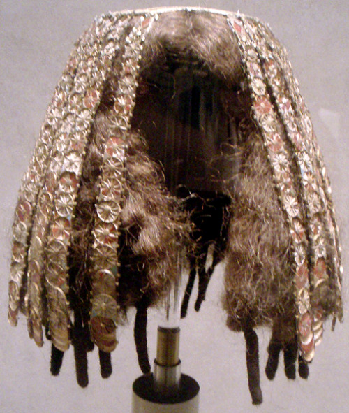 Broad collar, wig and headdress found in the tomb of the Syrian wife of Pharaoh Thutmose III, 18th d