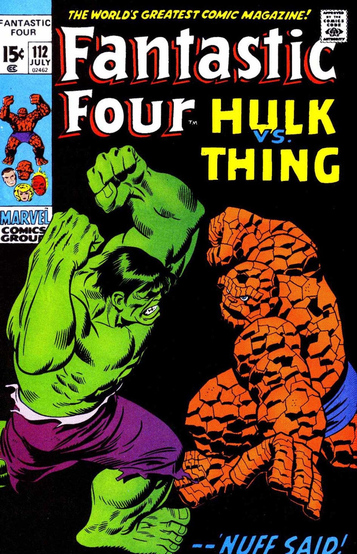 themarvelwayoflife:  Original and reprint. Fantastic Four #112 (1971) by John Buscema