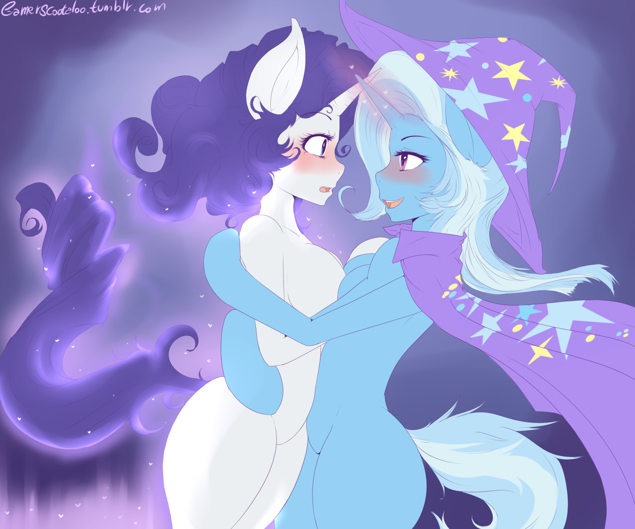 gamerscootaloo:RarityXTrixie commission for Sapphy &lt;3X3