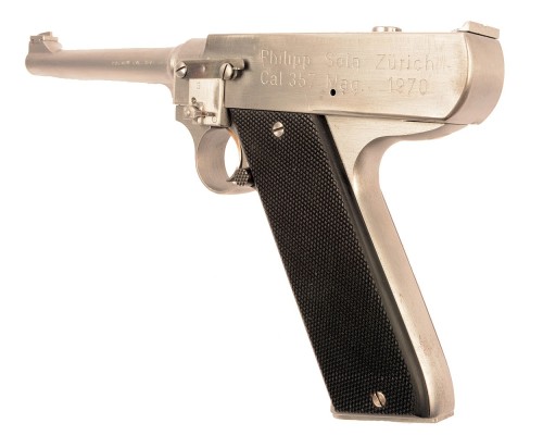 therevenantrising: Swiss Sola Side-Toggle Action .357 Magnum Pistol One of a kind. An apparent proto