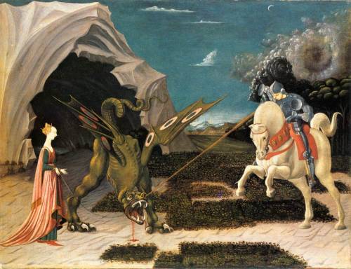 cavetocanvas:  Paolo Uccello, St. George and the Dragon, c. 1455-60 