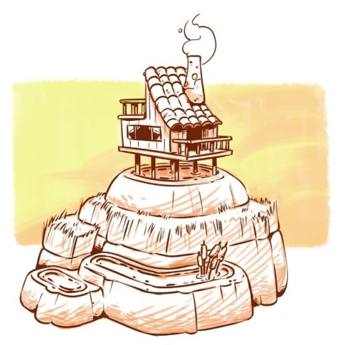 Pumpkin and pudding inspired #island. One more this morning! . . . #sketch #digitalillustration #dig