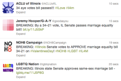 gaywrites:  BREAKING: Illinois Senate passes marriage equality bill 34-21! Happy Valentine’s Day, Illinois!!! 