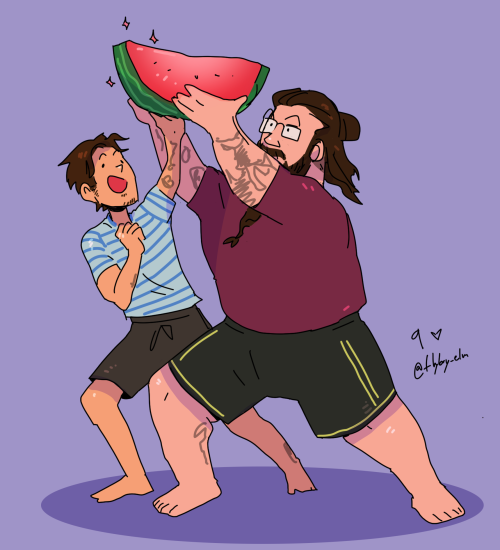 A silly little drawing for my boyfriend, we hit 9 months tomorrow :>