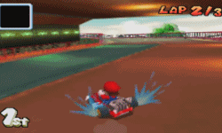 thedestinysunknown:  Mario Kart DS - Leaf Cup:“There are two cups left for me to talk about. This is another cup with retro race tracks. This one has:- Koopa Beach - Super Nintendo (a very simple beach level);- Choco Mountain - Nintendo 64 (this may