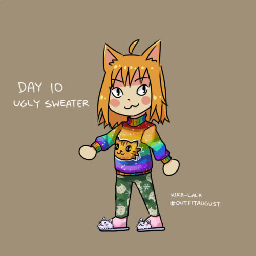 #outfitaugust Day 10 - Ugly sweaterExpensive cat sweater. . Kika-lala 08.10.2018