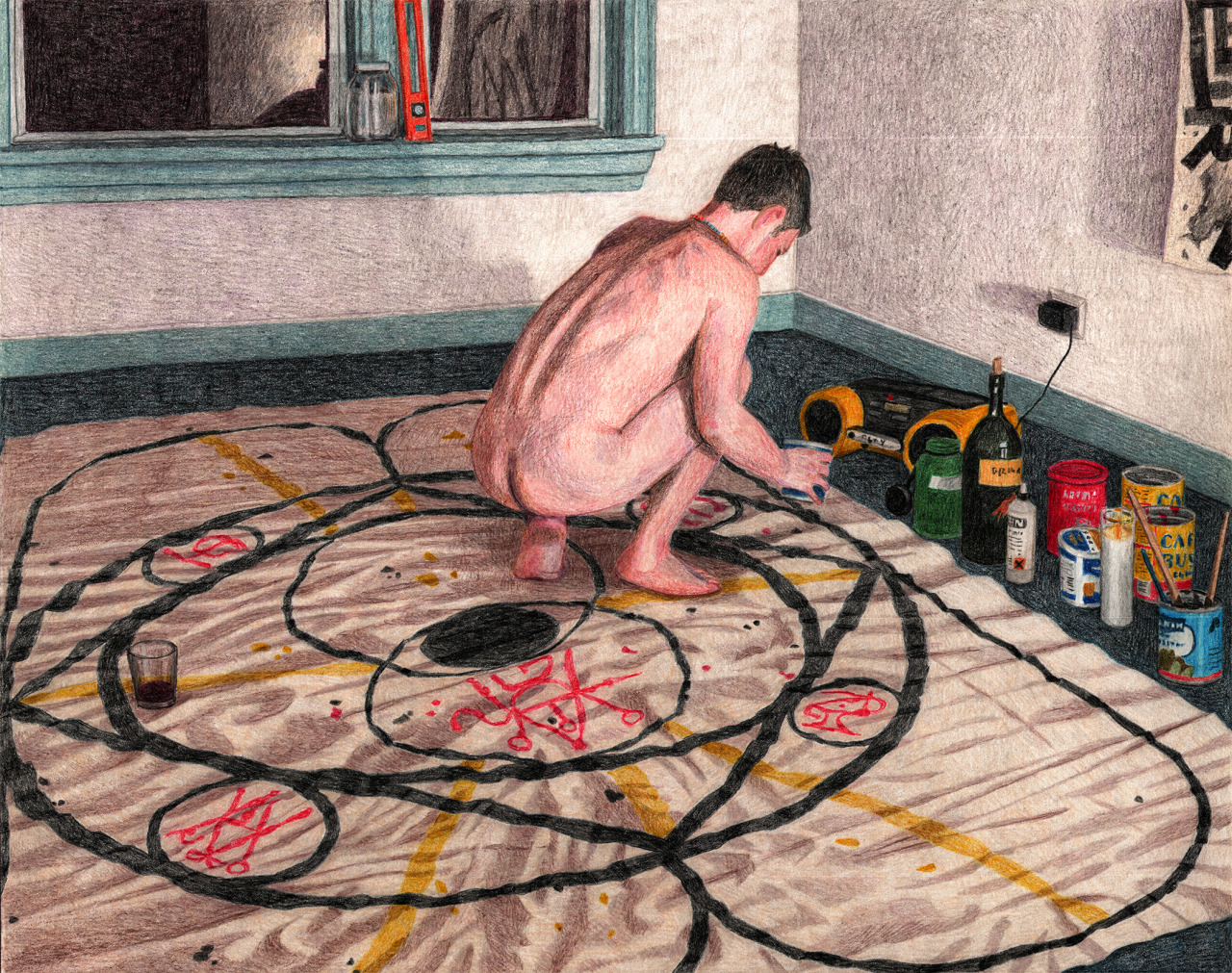 ultrawolvesunderthefullmoon:  Artwork by Elijah Burgher, Colored Pencils on Paper