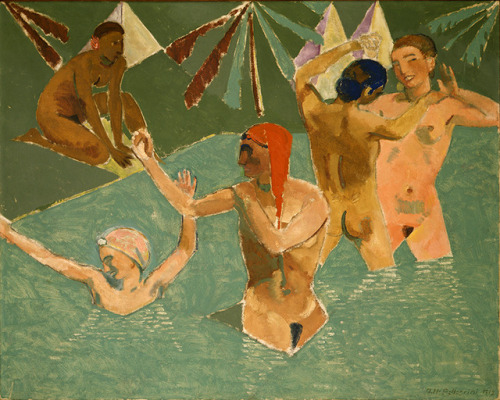 amare-habeo: Alfred Heinrich Pellegrini (Swiss, 1881-1958)  Composition with bathers, N/D Oil o