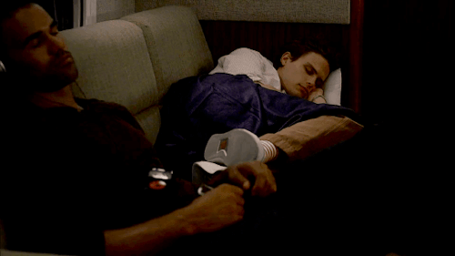 SPENCER REID SLEEPING ON THE JET