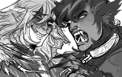 My twitter header from halloween of Kassian and Mattheus as monsters~! I ended up really liking