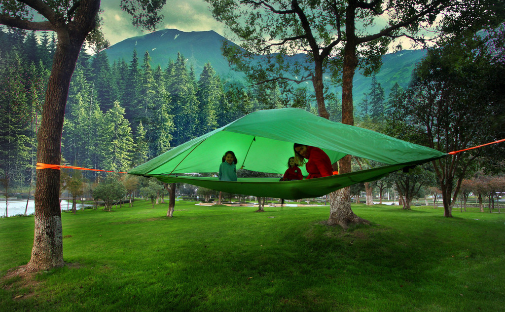 culturenlifestyle:  Defy Gravity by Camping in the Air with Suspended Treehouse