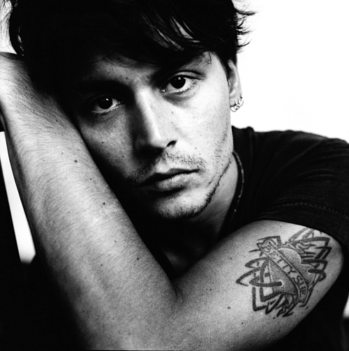 onlyoldphotography:  David Bailey: Johnny Depp, London, Harper’s Bazaar, 1995