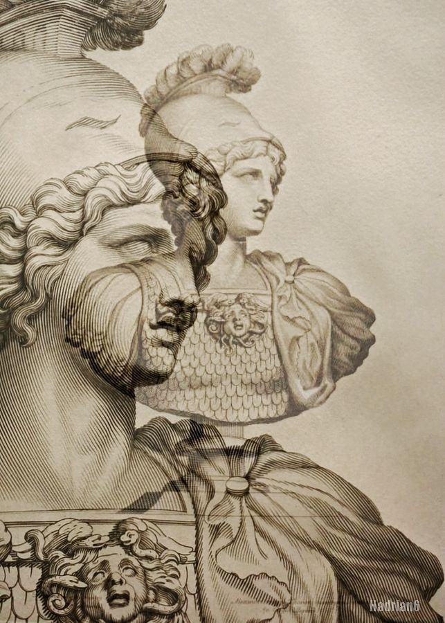 hadrian6:  Bust of Alexander the Great.  19th.century copper plate engraving.Digital
