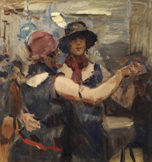 oldpaintings:Women dancing at a cafe, The Hague, c.1926 by Isaac Israëls (Dutch, 1865–1934)
