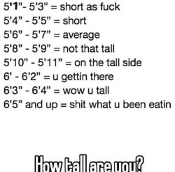 princessfailureee:  blahblahyouboreme:  Im 4'11 u tell me  5'8 is considered not that tall???  Average