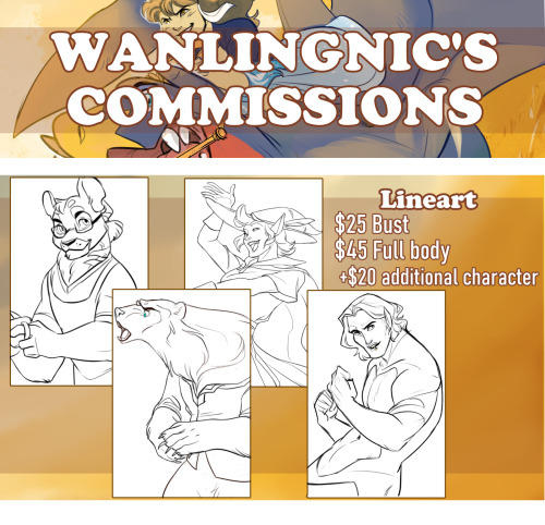 wanlingnic:
wanlingnic:

It’s that time of year again! I’m excited to finally be opening commissions again. 
I draw for fandoms like Neopets, Pokemon, The Arcana, Overwatch, Dungeons and Dragons, and much more. 
Terms and conditions:
All prices are all in USD
Prices do not include the additional PayPal fees (3.9% + $0.50)
In the event you don’t have a reference, remember I charge an additional $20 to design the character
I won’t be taking commissions this month unless the character has a reference (at least a Pinterest board would be great!)
Contact me via my email: wanlingnic@gmail.com
Slots Available (7): 
TAKEN.
OPEN
OPEN
OPEN
OPEN
OPEN
Reblogs are very appreciated! Come help a starving trollope!

I’m opening up 7 slots for the month of June. ;w; Come help a starving trollope.  