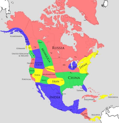 blowup1sun: mapsontheweb: Where Europe and Asia would fit in North America, climate-wise. More simil