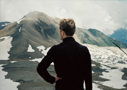 betomad:  Wanderer above the sea of rocks. Bernese Oberland, Switzerland. photo by    	Catherine Lemblé  