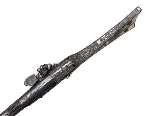 Repuosse silver mounted flintlock kariofili musket, Greece, early 19th century.from Helios Auctions
