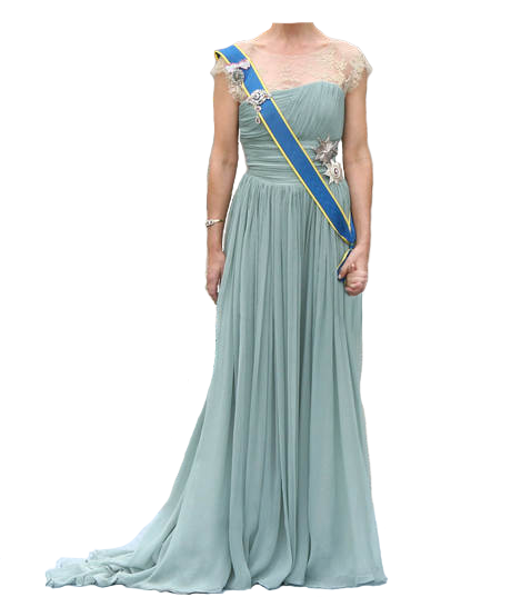 Jesper Høvring Blue-Green GownOriginal Version: Seen at Crown Princess Victoria’s Weddi