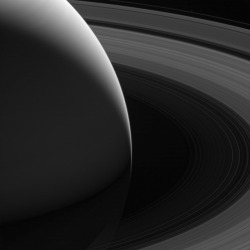 just&ndash;space:  The Grace of Saturn : Saturn’s graceful lanes of orbiting ice – its iconic rings – wind their way around the planet to pass beyond the horizon in this view from NASA’s Cassini spacecraft. (via NASA)