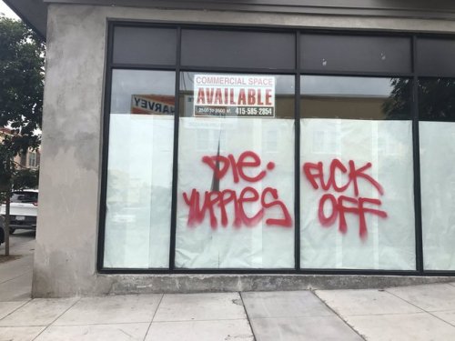 Nov 2017,New condos tagged in the Mission District, San Francisco