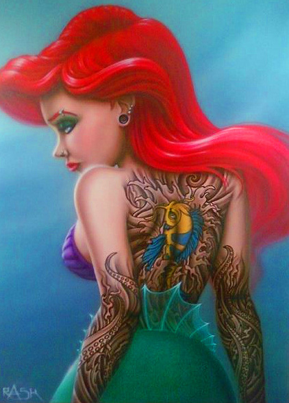 Disney characters body paint