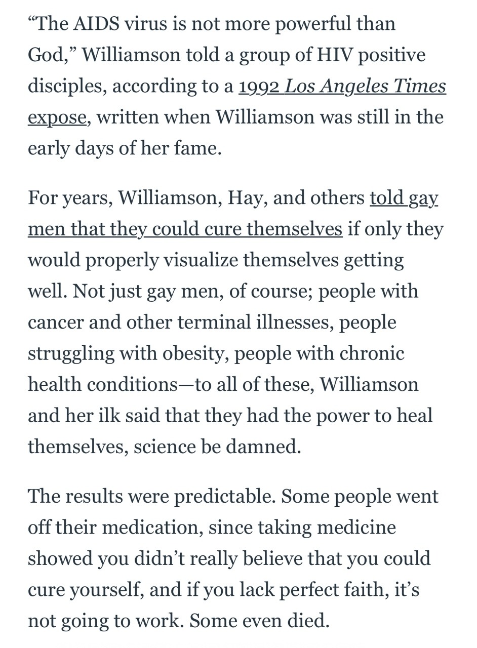 pelennorfeels:icelikevinyl-deactivated2021042:wigshewrote:wigshewrote:While it’s true that she offer some level of communal support to people with HIV/AIDS—which of course was was rare during that time—she still mislead a portion of the community