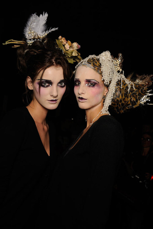 shialablunt: Denisa Dvorakova and Michaela Kocianova backstage at John Galliano S/S 2010