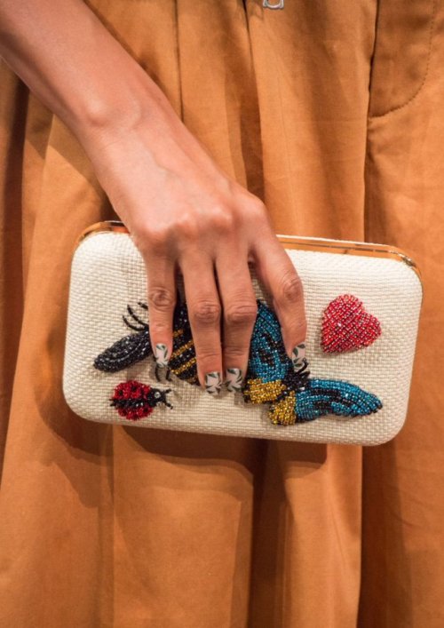 Bag details at Alice + Olivia Spring 2017