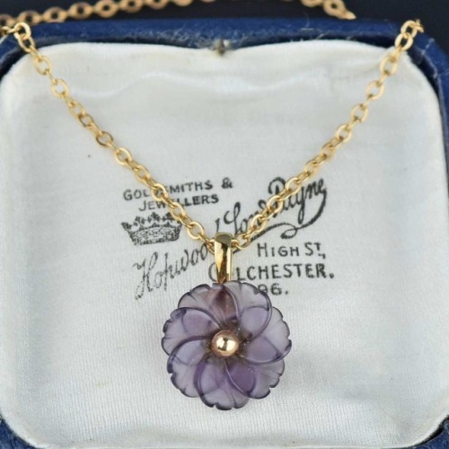 boylerpf:Spring is coming! .Carved amethyst and gold pendant available on Boylerpf.com .www.