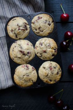 intensefoodcravings:Cherry Vanilla Muffins