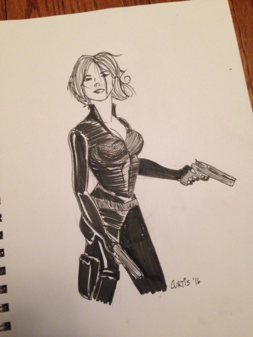 misterspookyrogers:Curtis’s Inktober for today. Natasha!