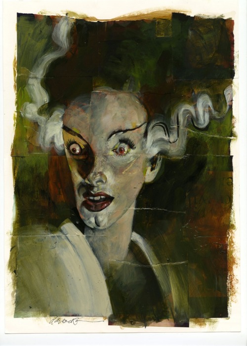 brianmichaelbendis:  Bride of Frankenstein by Dave McKean