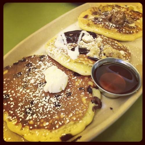 Flight booked. Now boarding. #pancakes #chocolatechip #blueberrdanish #pineappleupsidedown